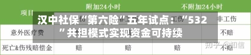 汉中社保“第六险	”五年试点：“532”共担模式实现资金可持续-第3张图片