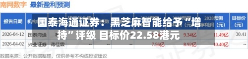 国泰海通证券：黑芝麻智能给予“增持”评级 目标价22.58港元-第2张图片