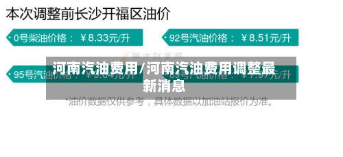 河南汽油费用/河南汽油费用调整最新消息