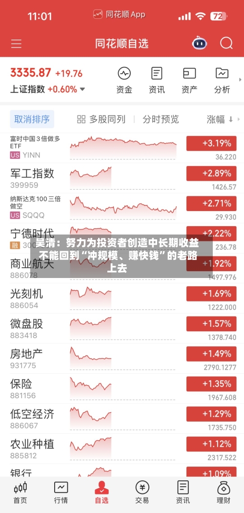 吴清：努力为投资者创造中长期收益 不能回到“冲规模、赚快钱”的老路上去-第2张图片