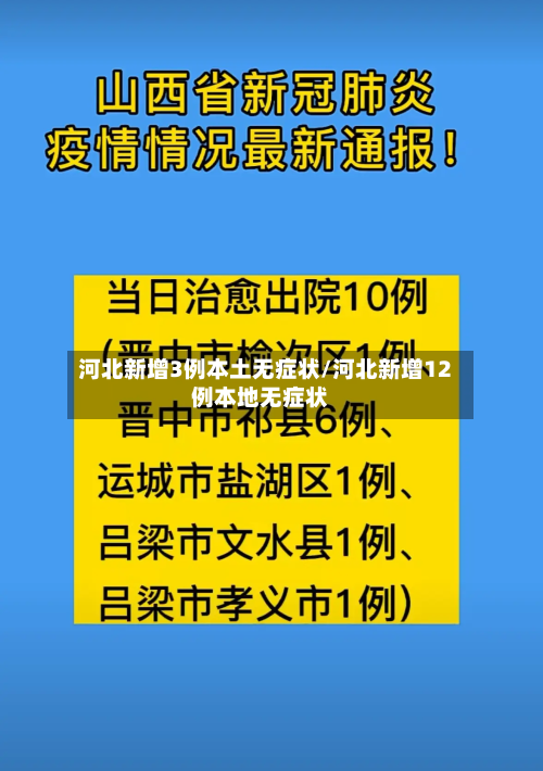 河北新增3例本土无症状/河北新增12例本地无症状