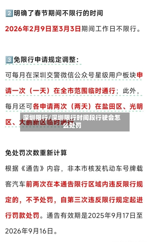 深圳限行/深圳限行时间段行驶会怎么处罚